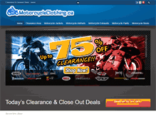 Tablet Screenshot of motorcycleclothing.ca